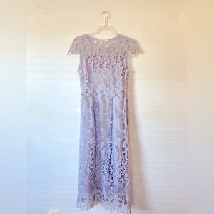 Simply Couture Lavender Violet Scallop Floral Lace Dress NWT Size Large